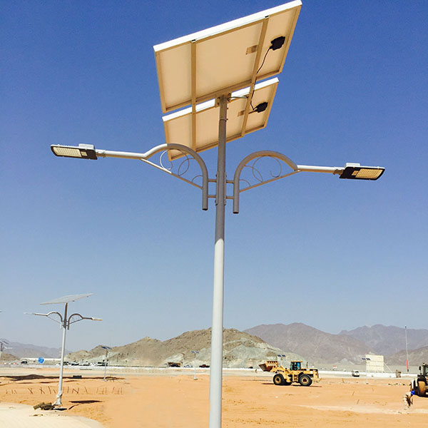 lampadaire solaire double crosse