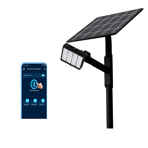 Eclairage public solaire connecté au Bluetooth