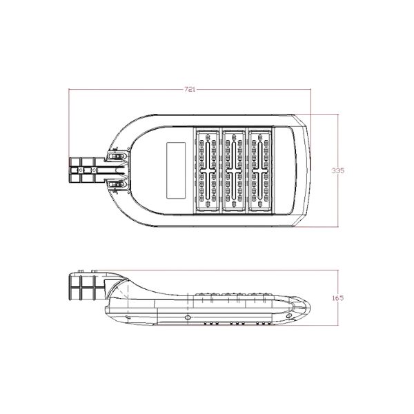 Dimensions de la lampe LED