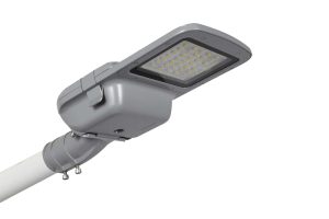 Fixation du luminaire en position horizontale sur un poteau