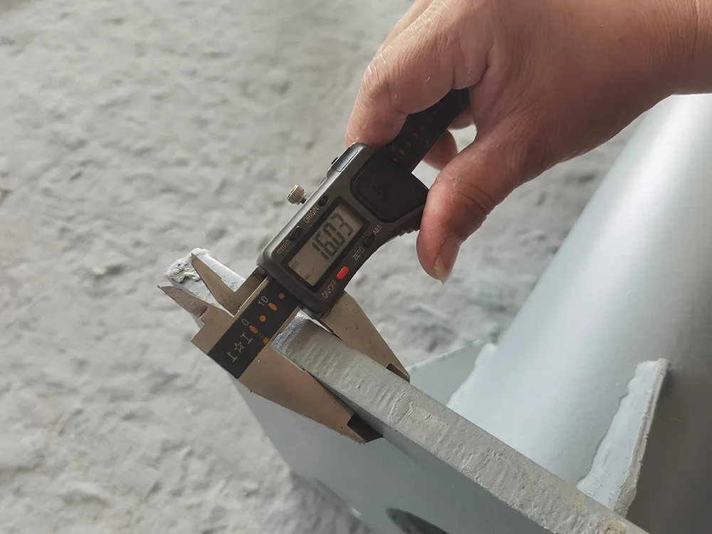 mesure du mât après galvanisation