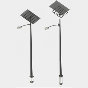 Image eclatee du lampadaire solaire integre