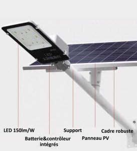 lampadaire solaire avec montage mural